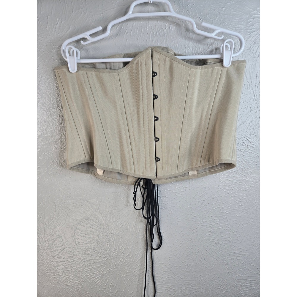 Timeless Trends Lace Up Boned Underbust Corset Top 34 Beige Victorian Steampunk